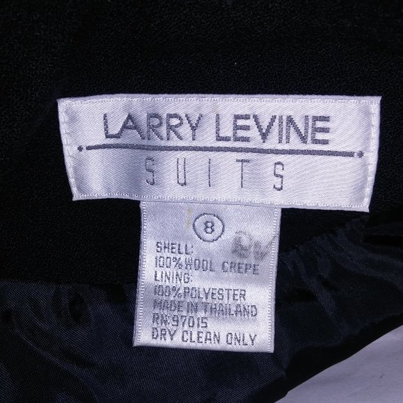 Larry Levine Suit Jacket Pants‎ Blazer & Slacks Size 8 Womens Black Solid - Picture 8 of 16